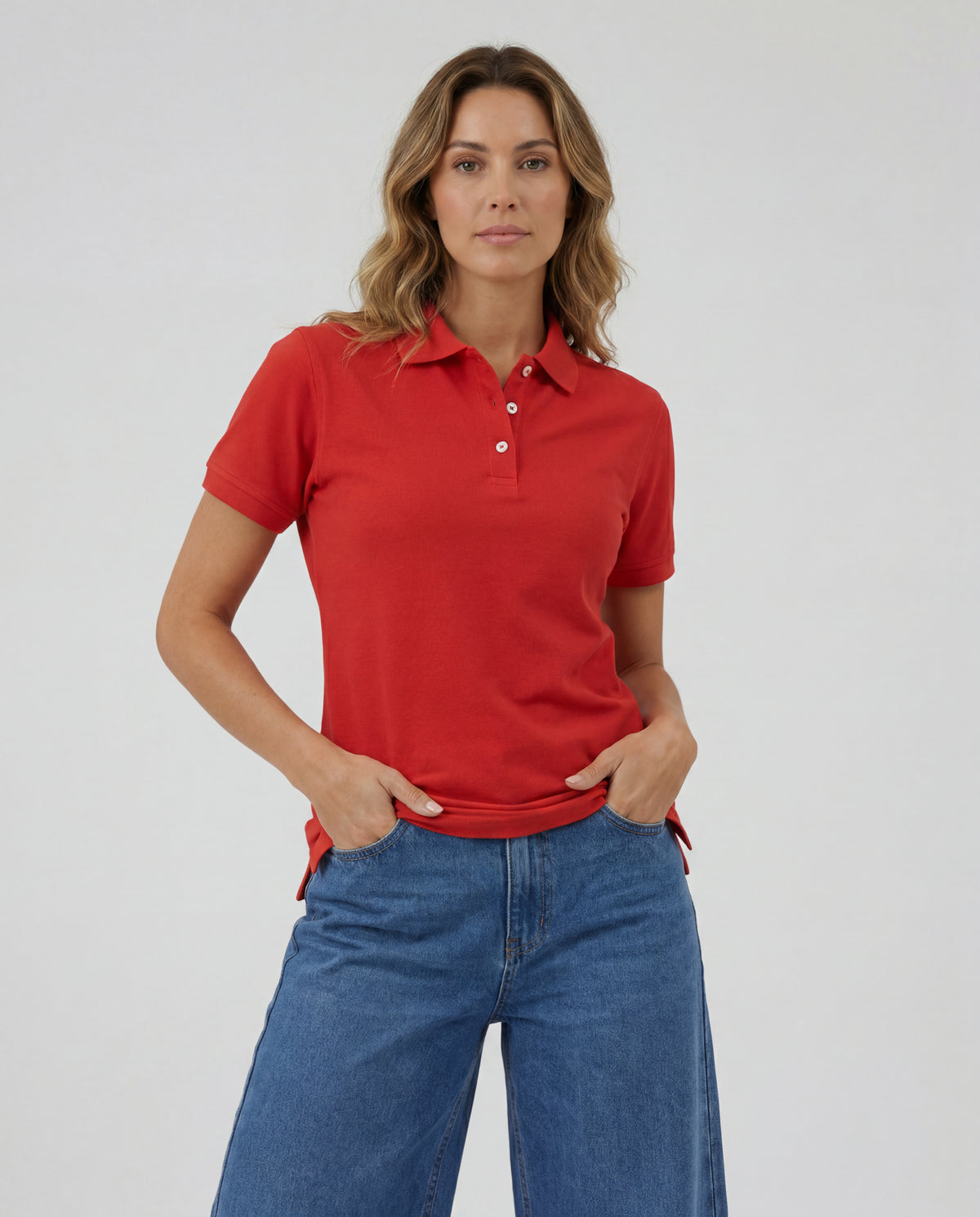 Polo Mujer - Rojo Escarlata