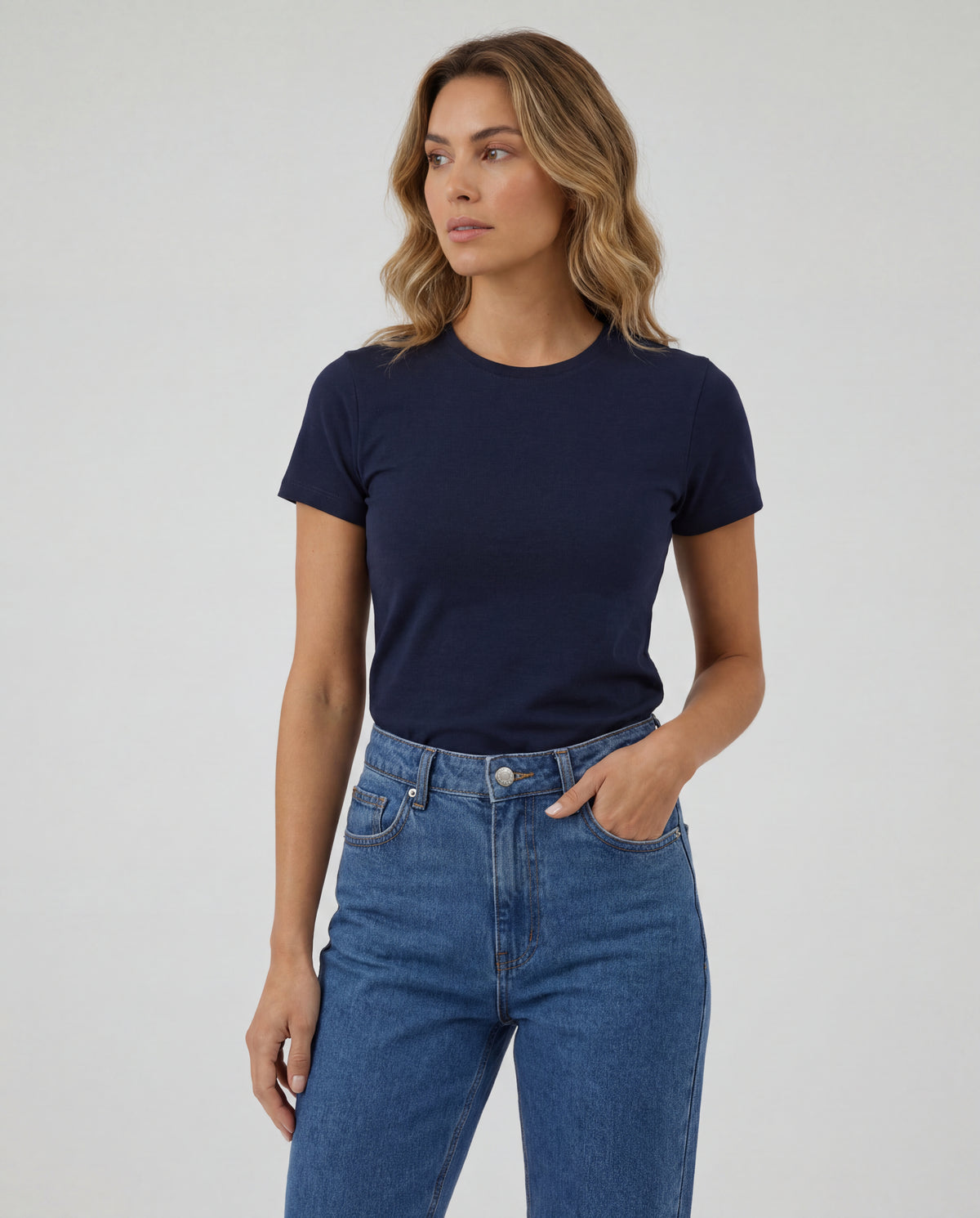 Camiseta Mujer Cuello Redondo - Azul Navy