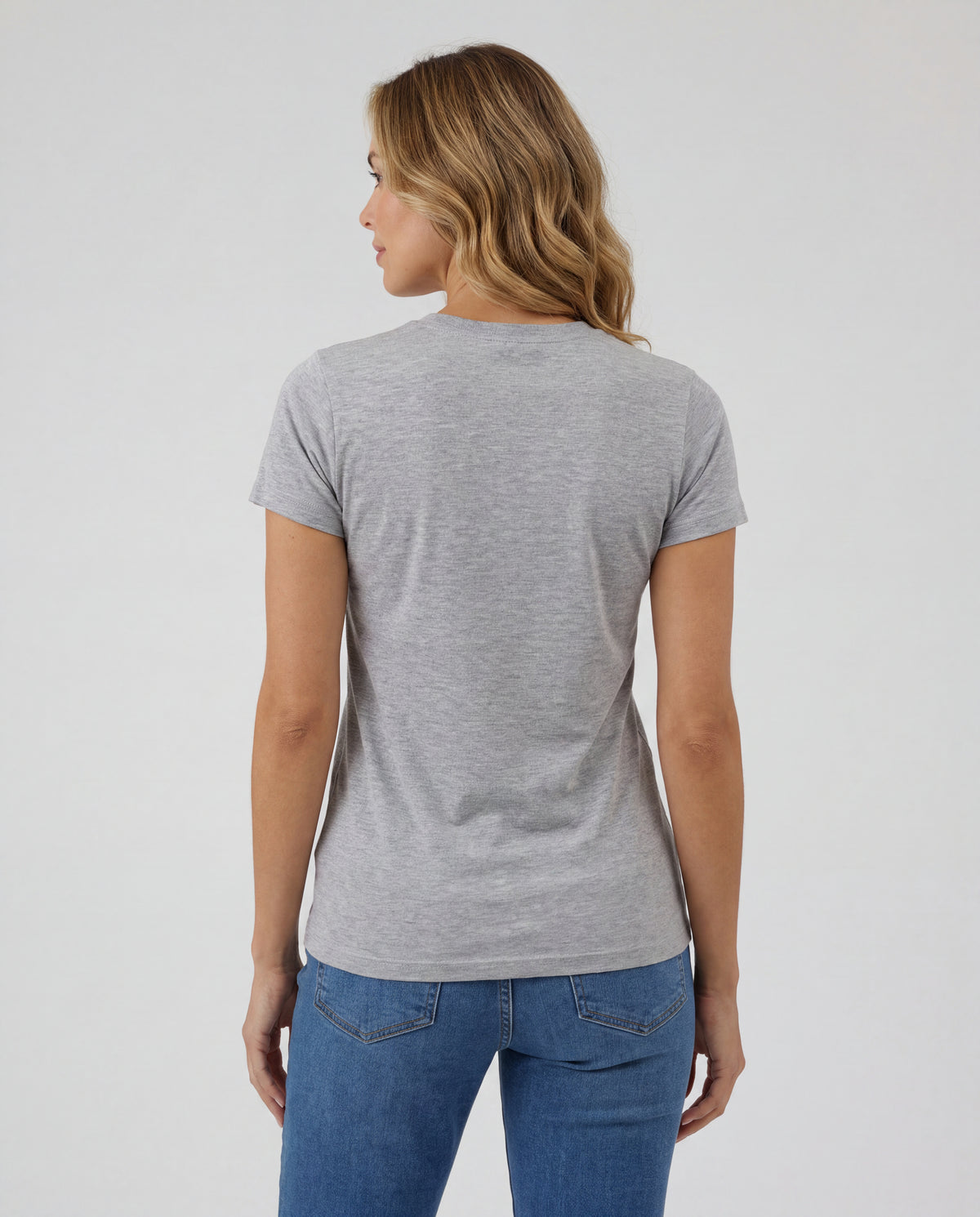 Camiseta Mujer Cuello Redondo - Gris Jaspe