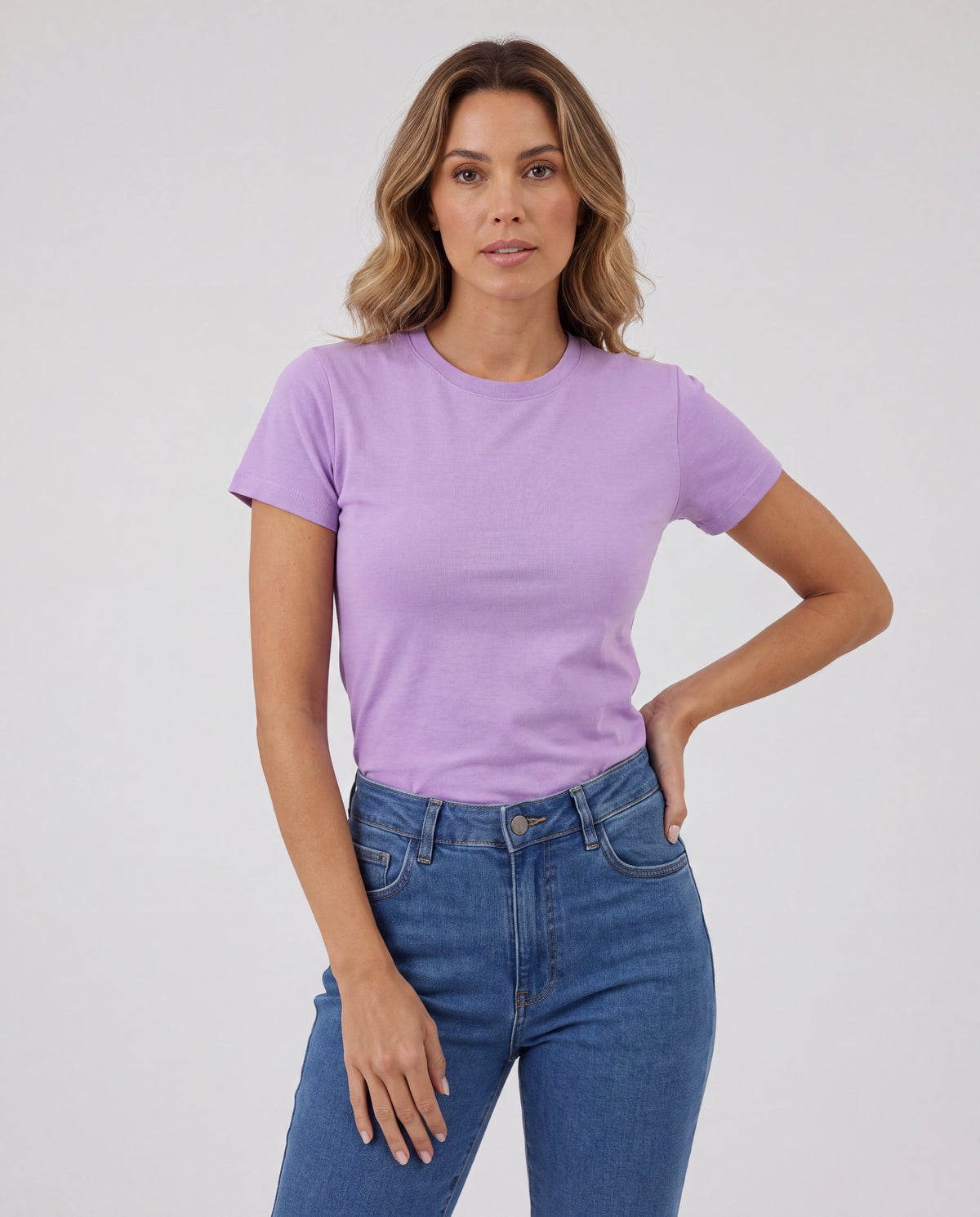 Camiseta Mujer Cuello Redondo - Lila Claro