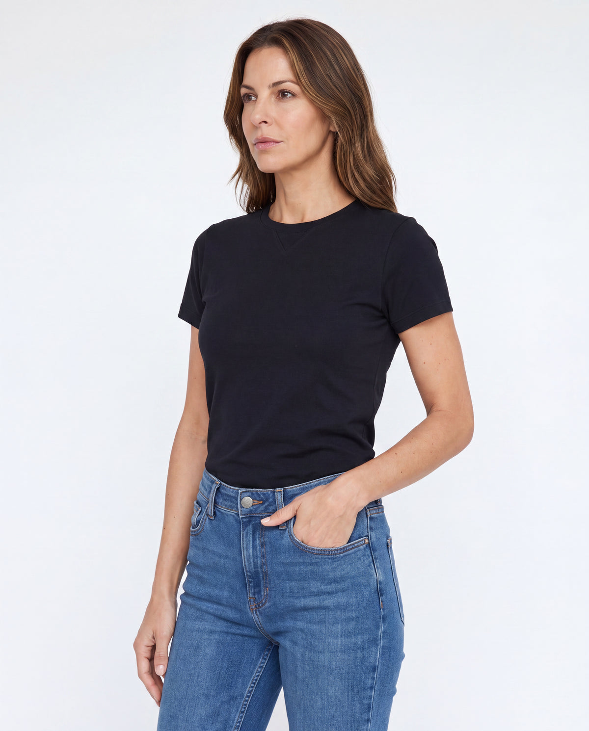 Camiseta Mujer Cuello Redondo - Negra