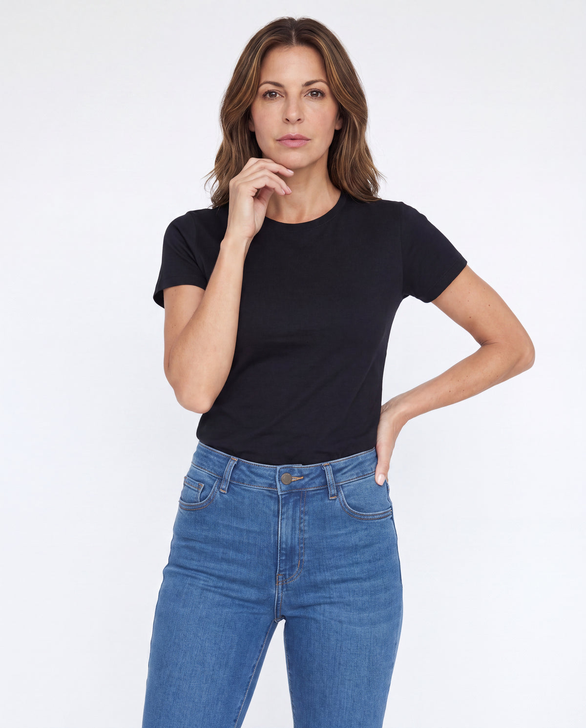Camiseta Mujer Cuello Redondo - Negra