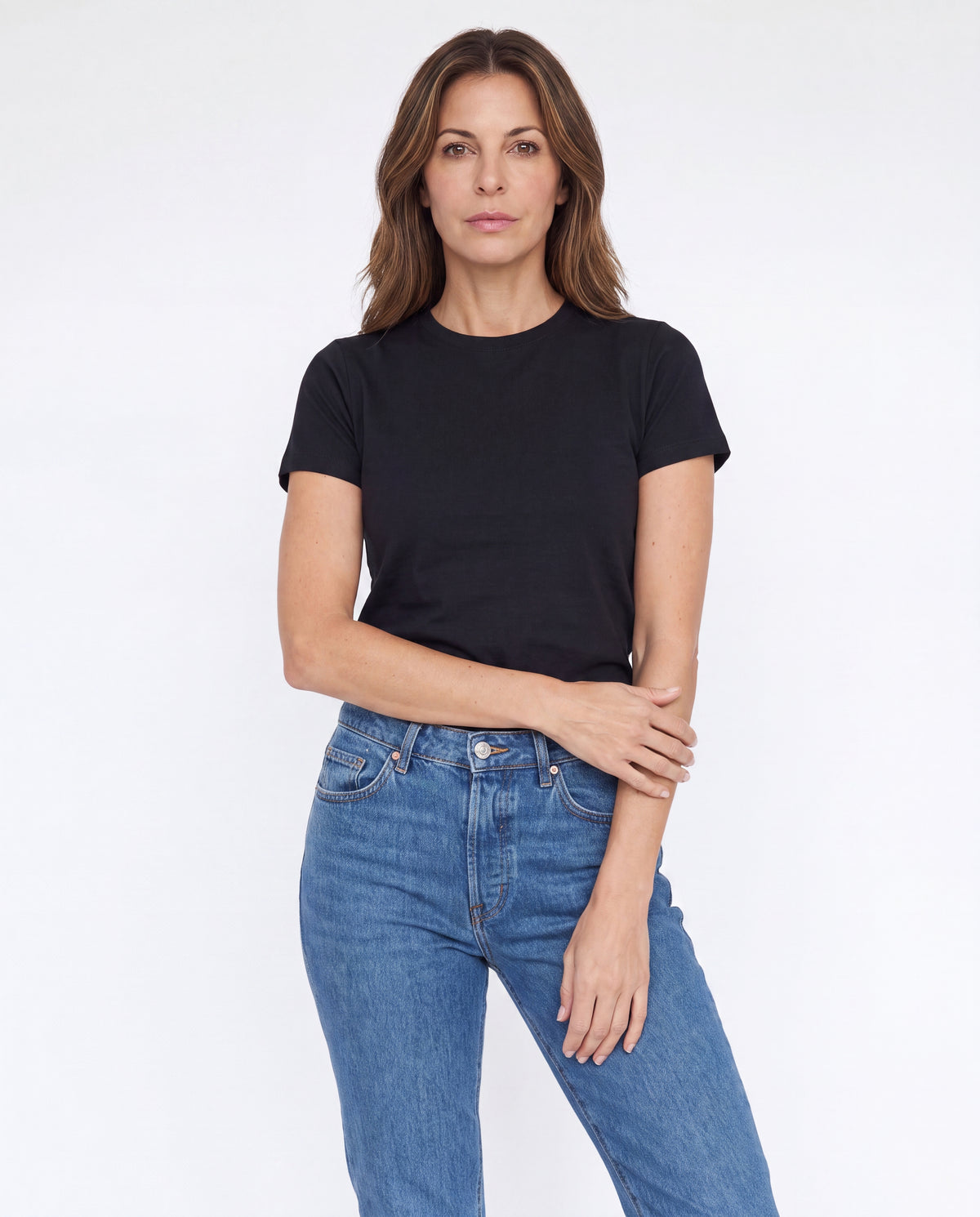 Camiseta Mujer Cuello Redondo - Negra