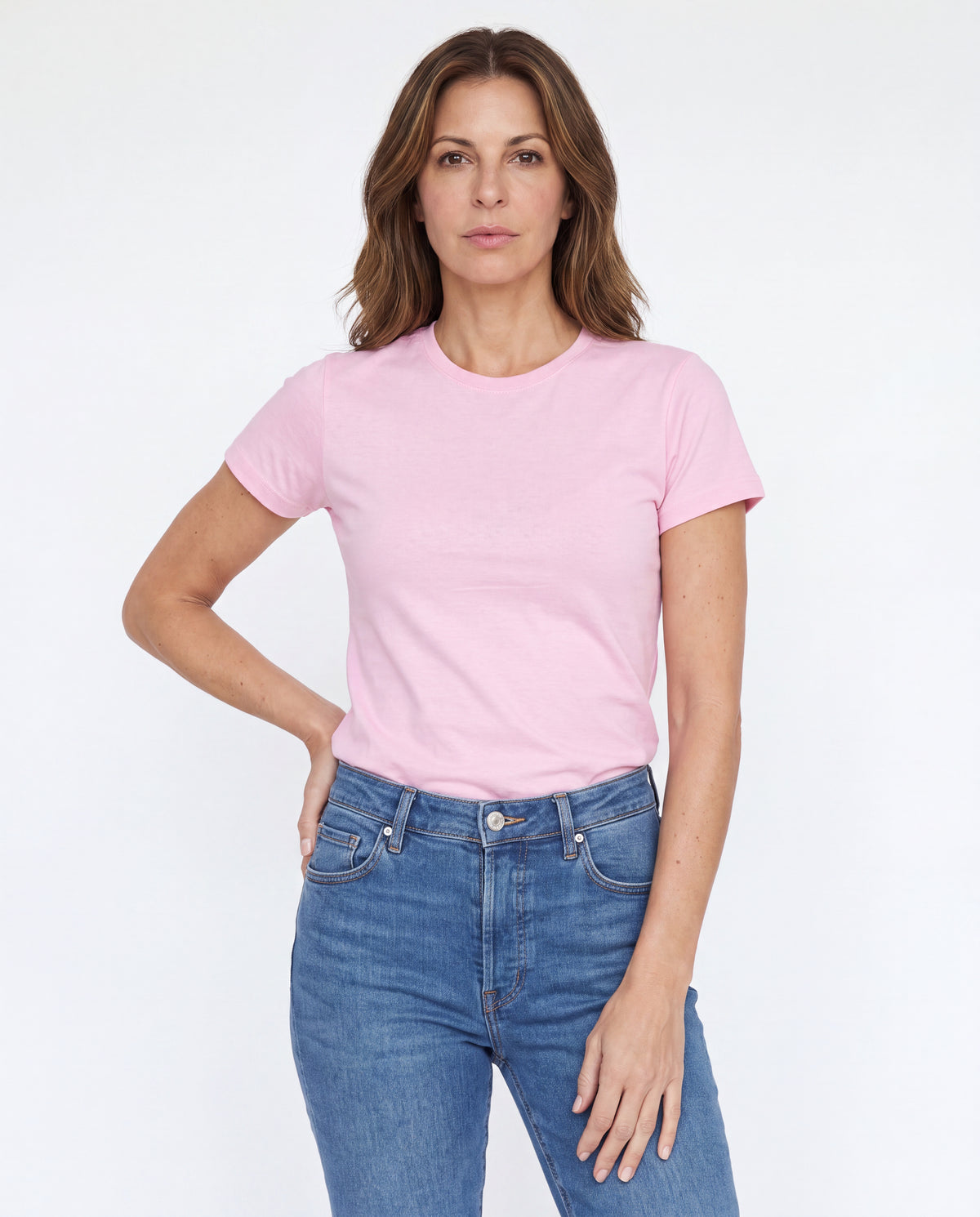 Camiseta Mujer Cuello Redondo - Rosada