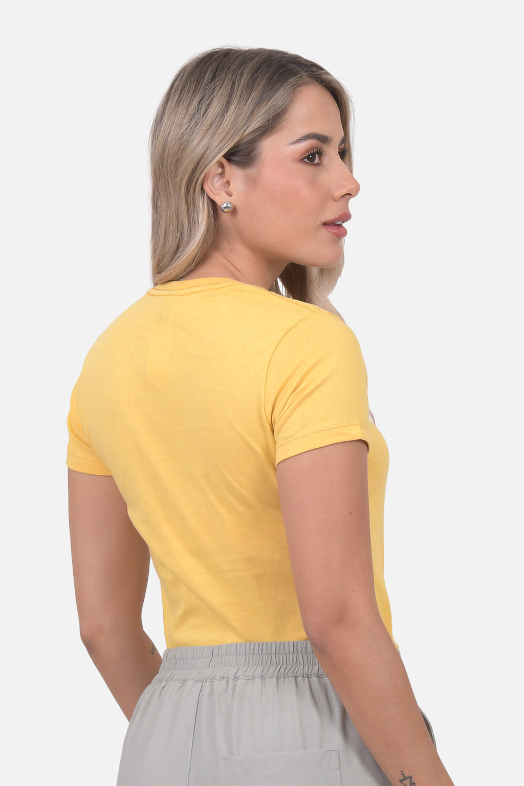 Camiseta Mujer Cuello V - Maiz