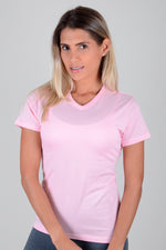 Camiseta Mujer Cuello V - Rosada