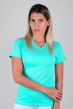 Camiseta Mujer Cuello V - Verde Manzana