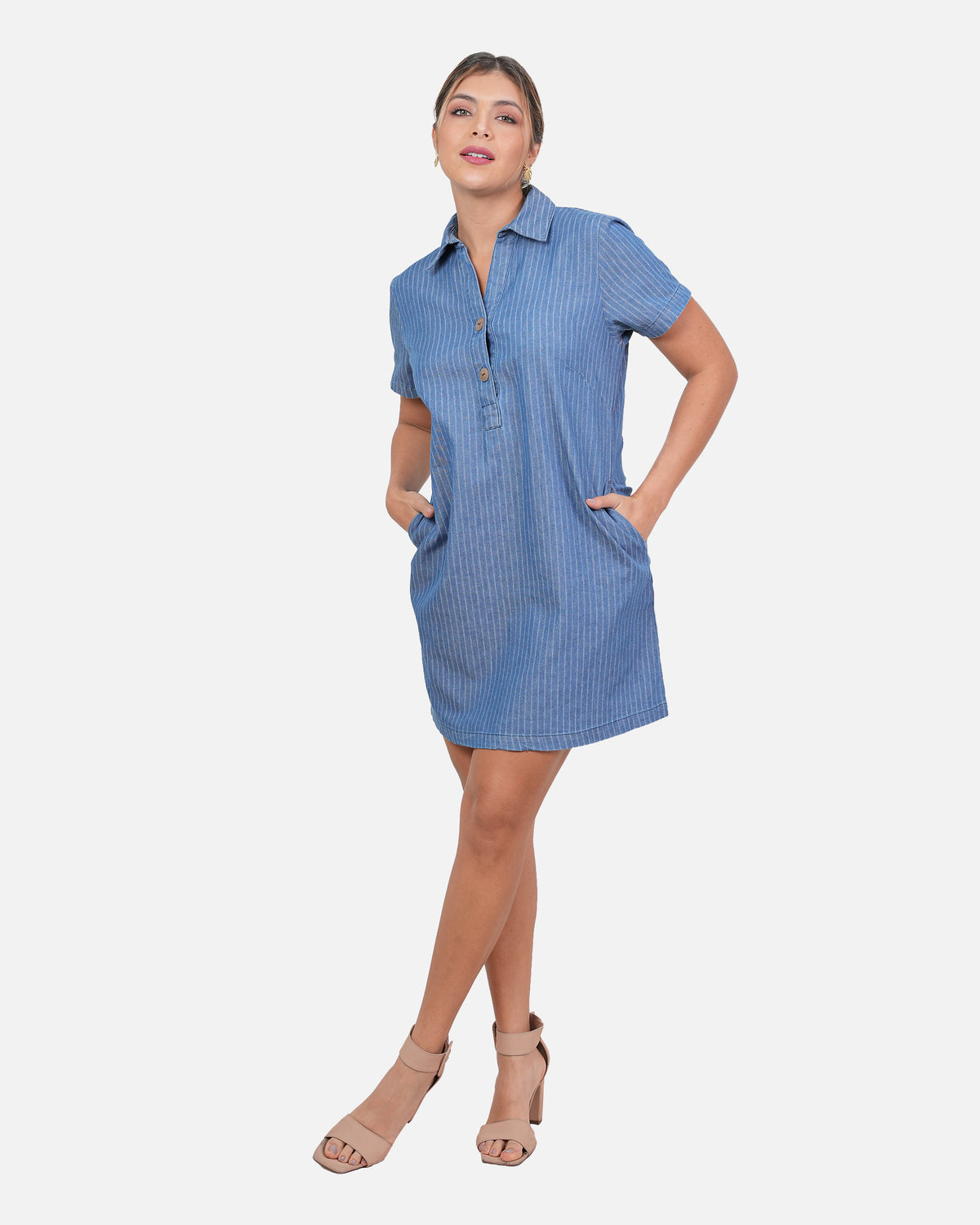 Vestido Merlina - Azul Medio