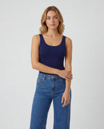 Basica Mujer Naranja - Azul Navy