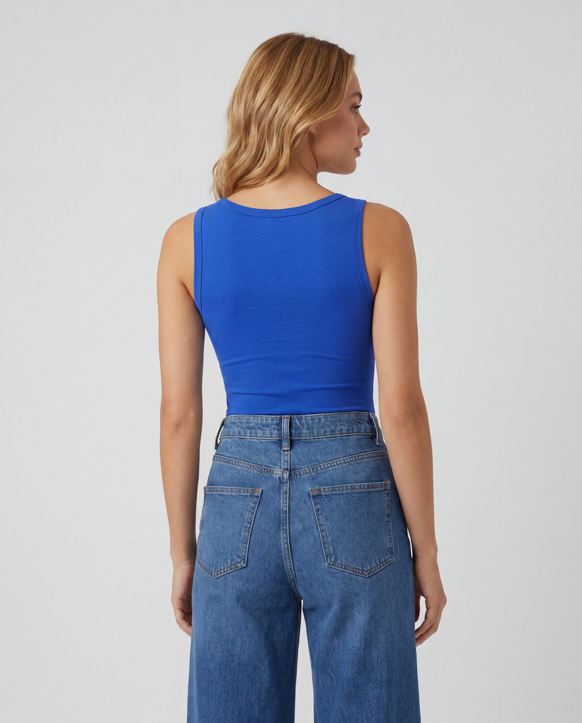 Basica Mujer Naranja - Azul Rey