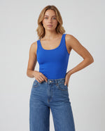 Basica Mujer Naranja - Azul Rey