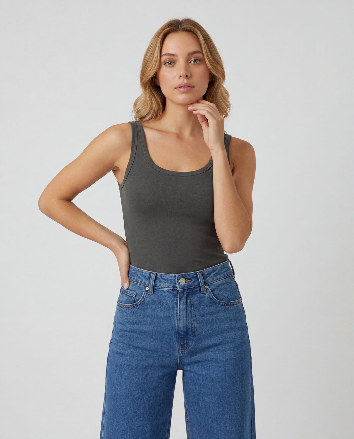 Basica Mujer Naranja - Verde Militar