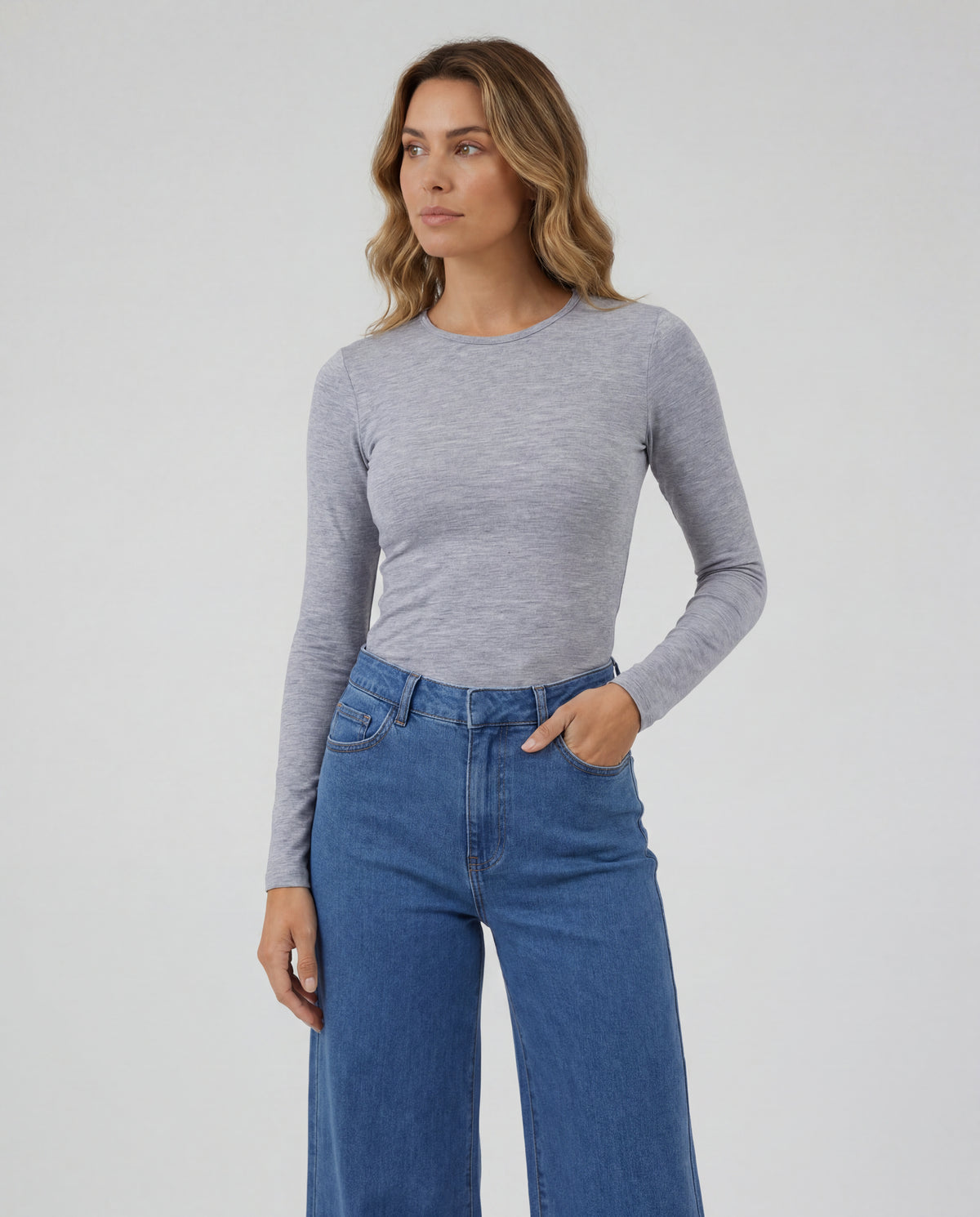Basica Mujer Banana - Gris Jaspe