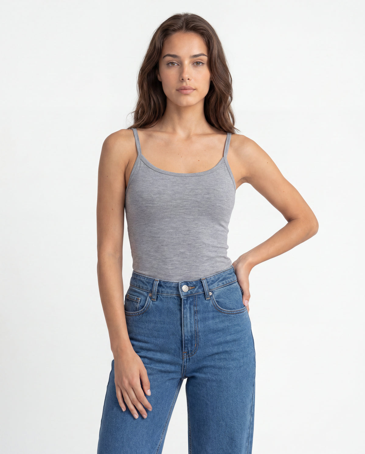 Basica Mujer Magenta - Gris Jaspe