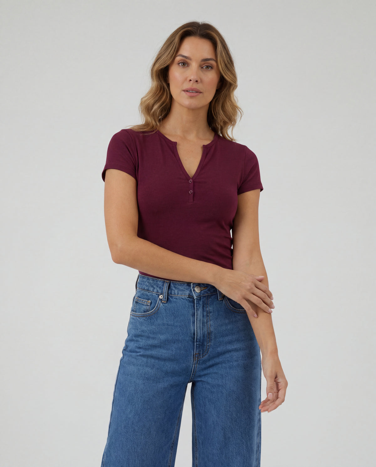 Basica Mujer Kiwi - Vinotinto