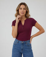 Basica Mujer Kiwi - Vinotinto
