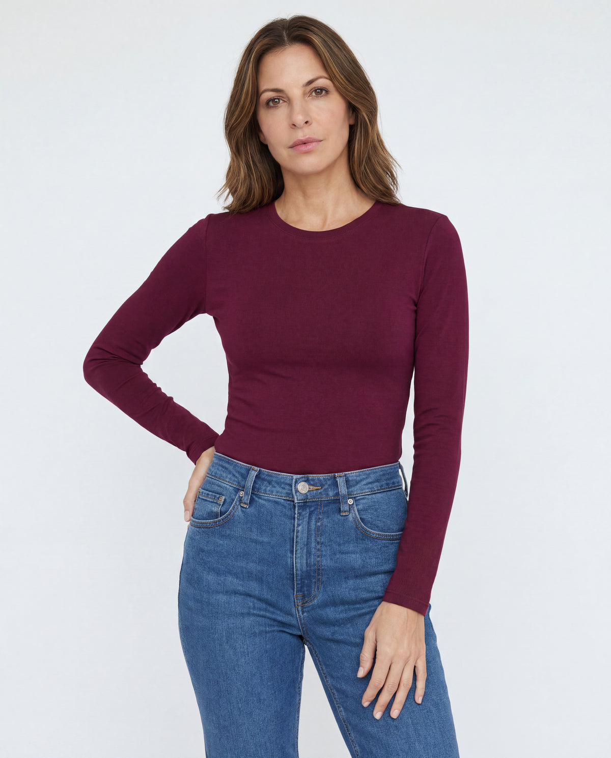 Basica Mujer Cereza - Vinotinto