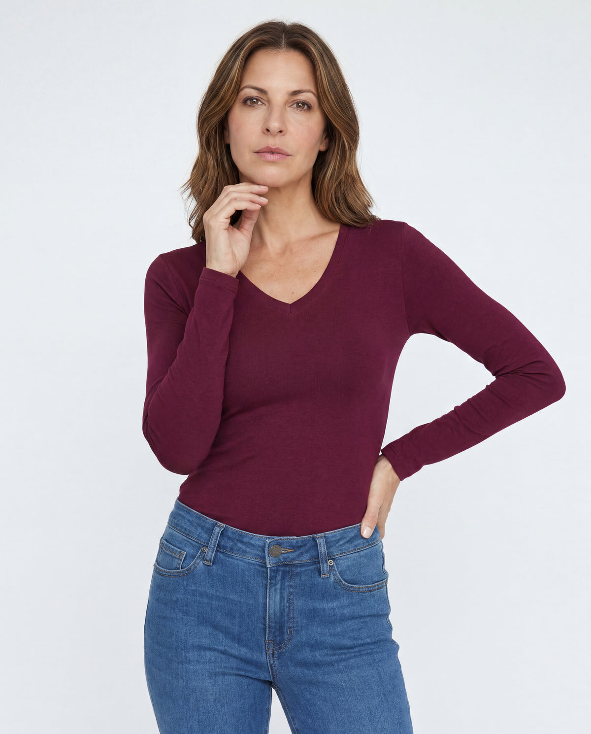 Basica Mujer Cereza - Vinotinto