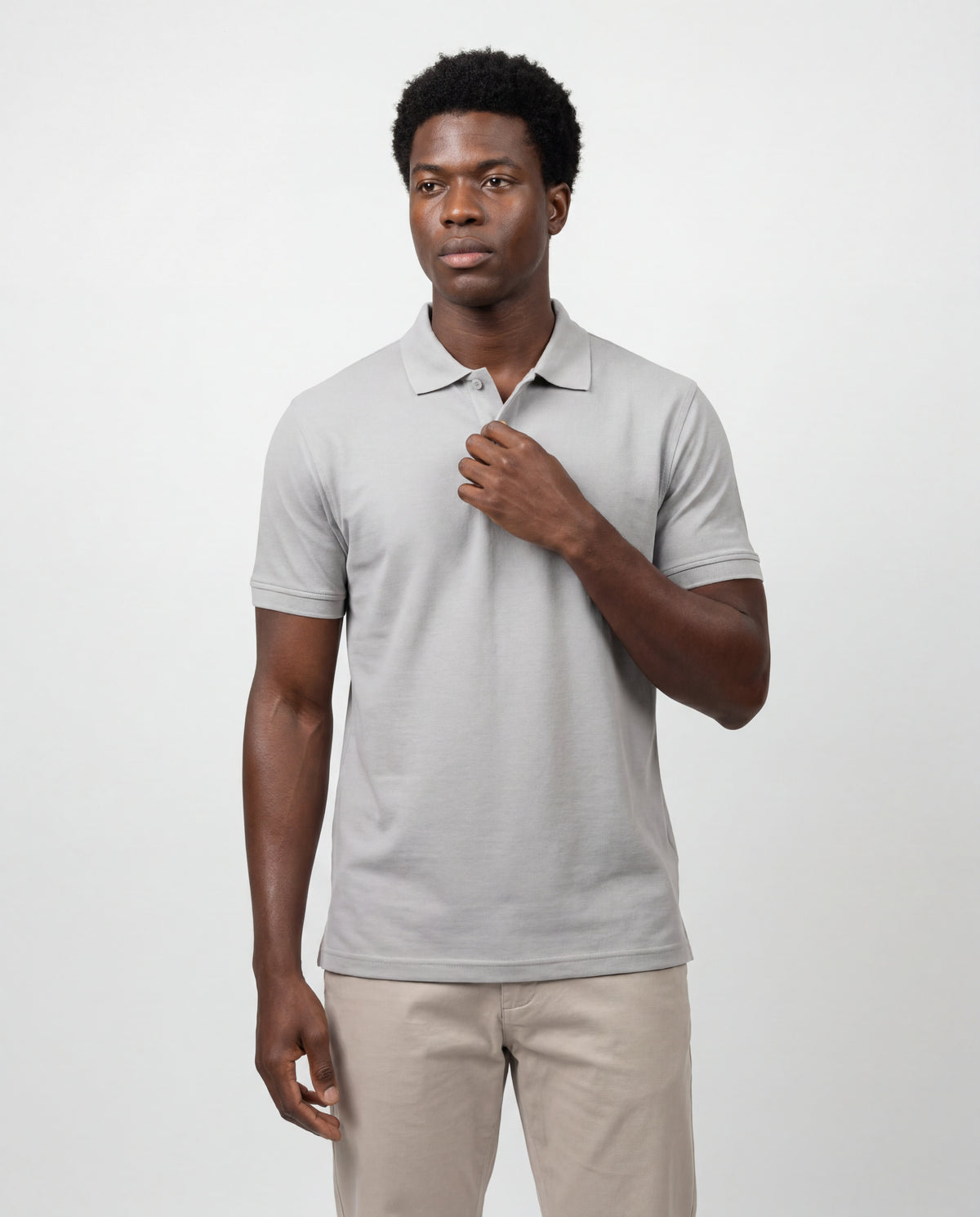 Polo Hombre - Gris Perla