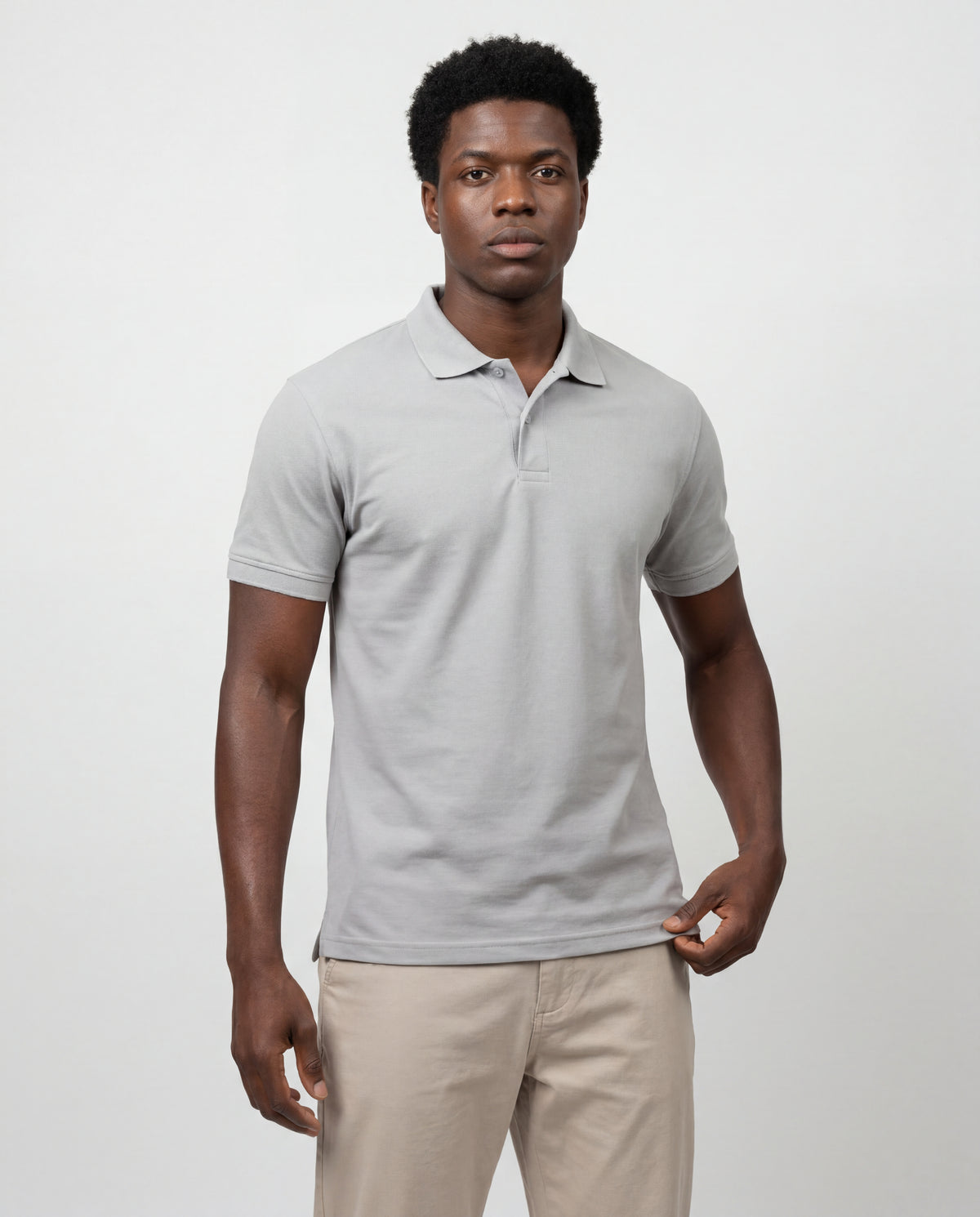 Polo Hombre - Gris Perla