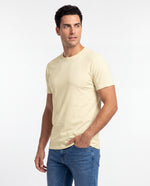 Camiseta Hombre Cuello Redondo Delgado - Amarillo Pastel