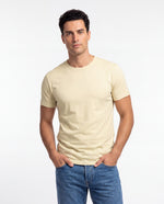 Camiseta Hombre Cuello Redondo Delgado - Amarillo Pastel