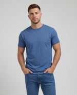 Camiseta Hombre Cuello Redondo Delgado - Azul Jaspe