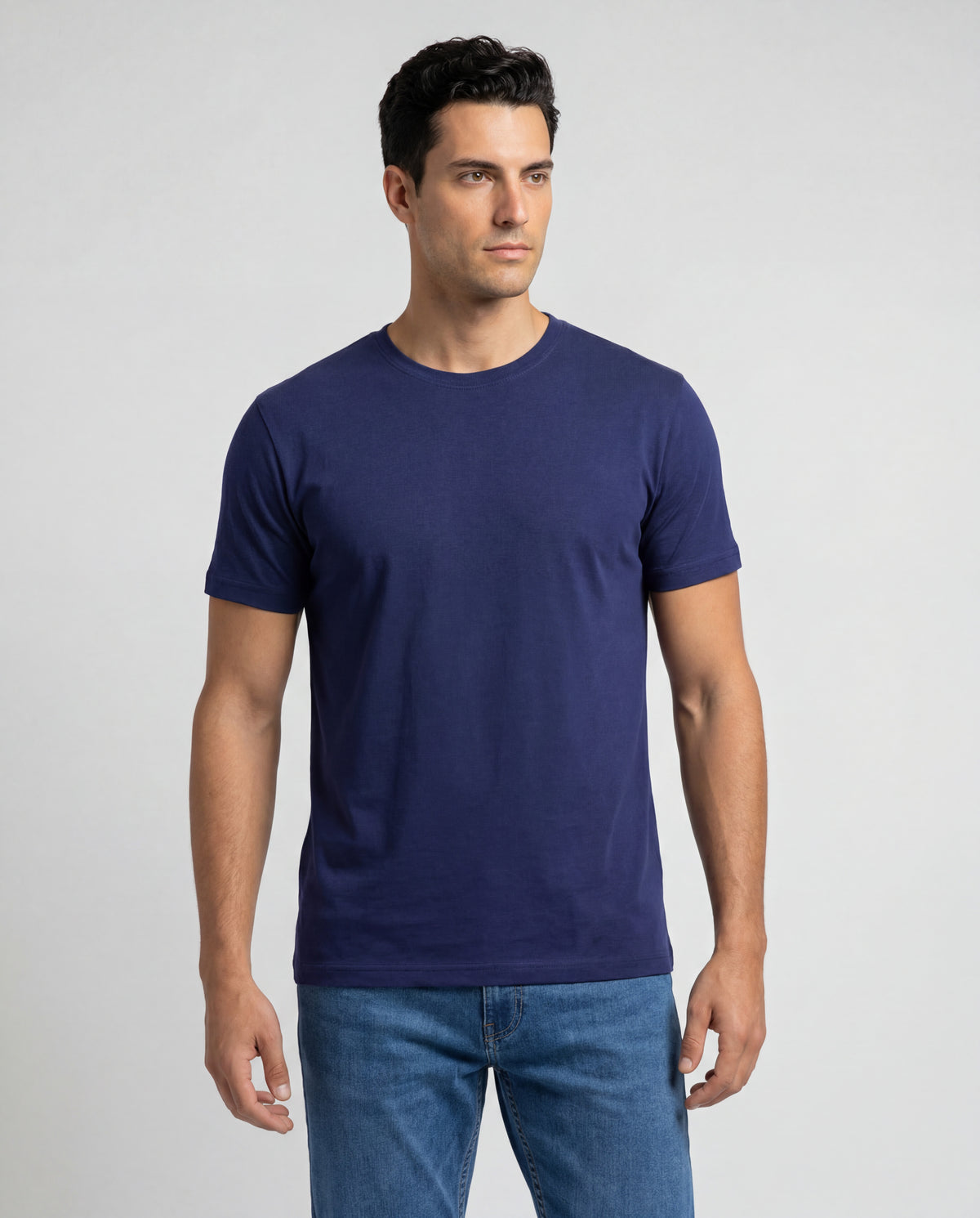 Camiseta Hombre Cuello Redondo Delgado - Azul Navy