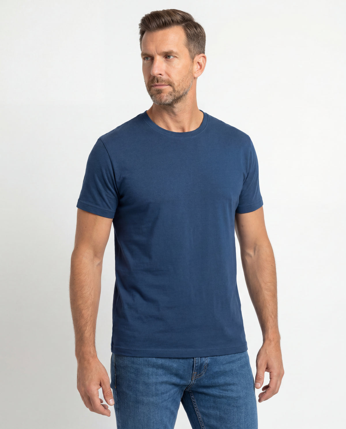 Camiseta Hombre Cuello Redondo Delgado - Azul Oceano