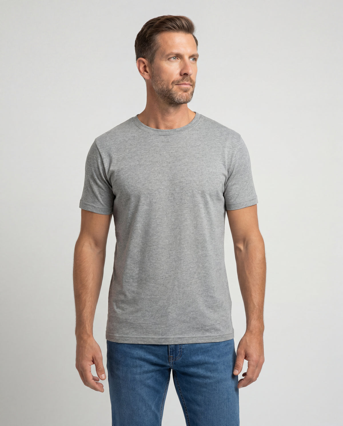 Camiseta Hombre Cuello Redondo Delgado - Gris Jaspe