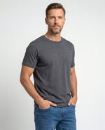 Camiseta Hombre Cuello Redondo Delgado - Negro Jaspe