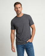 Camiseta Hombre Cuello Redondo Delgado - Negro Jaspe