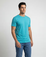 Camiseta Hombre Cuello Redondo Delgado - Turqueza Jaspe