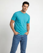 Camiseta Hombre Cuello Redondo Delgado - Turqueza Jaspe