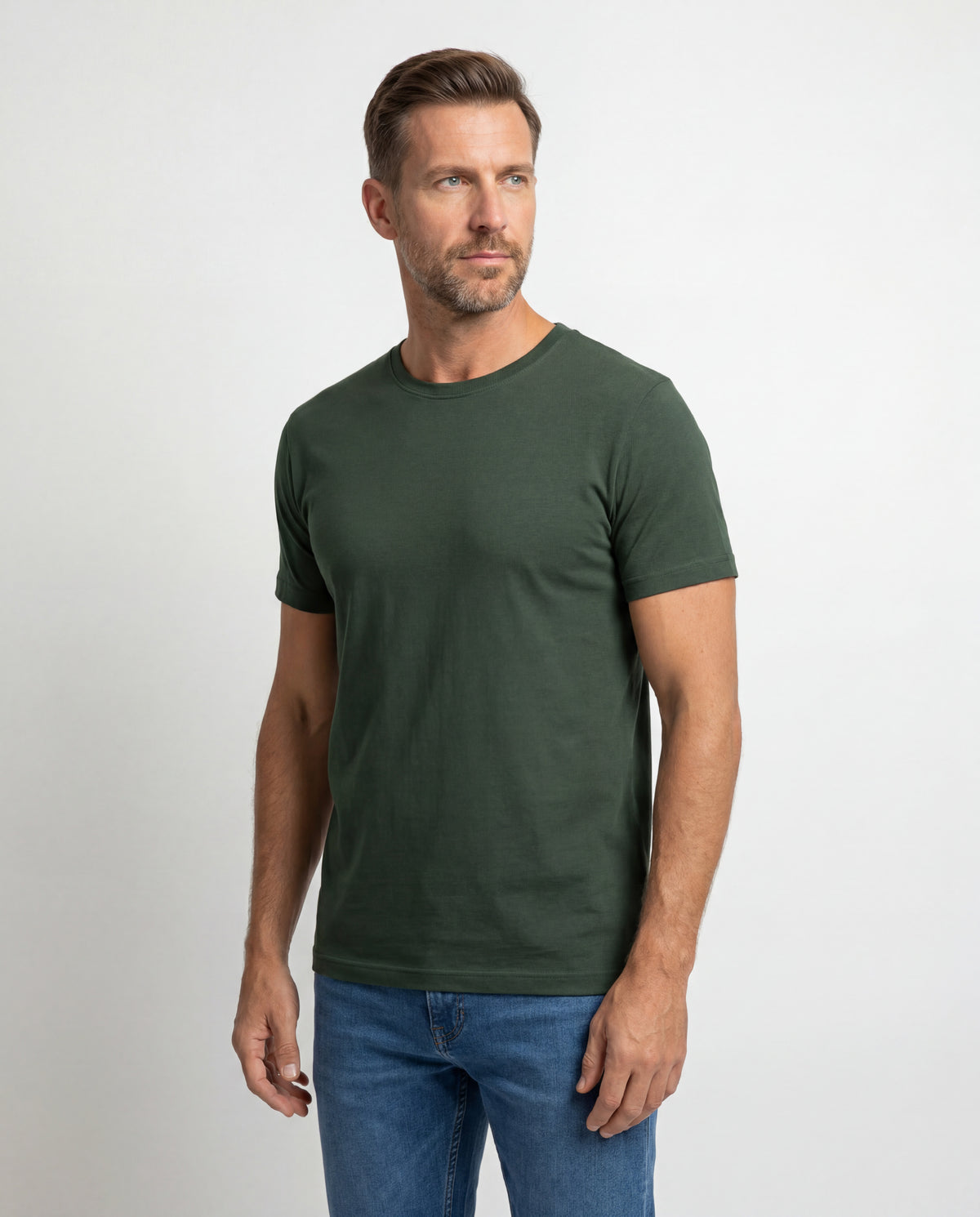 Camiseta Hombre Cuello Redondo Delgado - Verde Botella