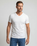 Camiseta Hombre Cuello V - Blanca