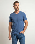 Camiseta Hombre Cuello V - Azul Jaspe