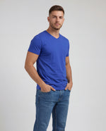 Camiseta Hombre Cuello V - Azul Rey