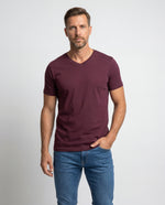 Camiseta Hombre Cuello V - Burgundy