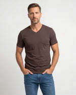 Camiseta Hombre Cuello V - Coffee