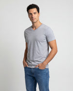 Camiseta Hombre Cuello V - Gris Jaspe
