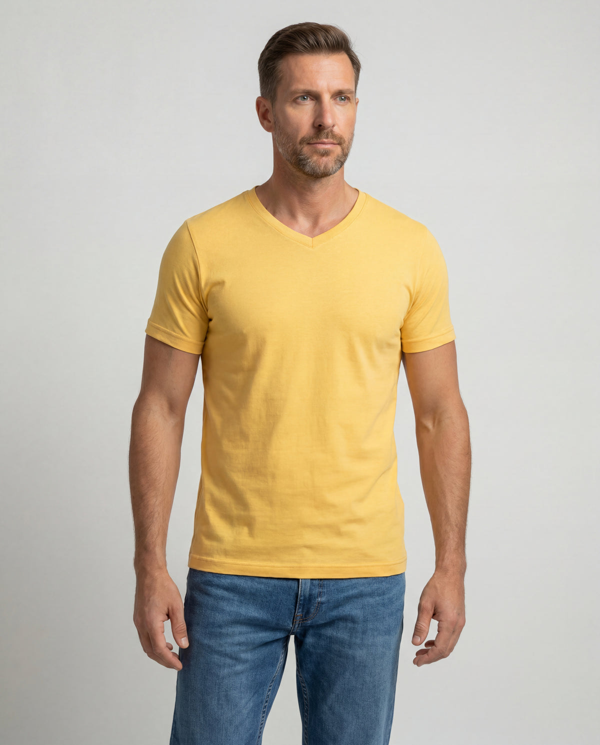 Camiseta Hombre Cuello V - Maiz