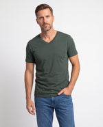 Camiseta Hombre Cuello V - Verde Botella