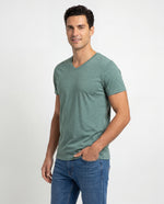 Camiseta Hombre Cuello V - Verde Jaspe