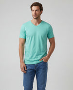 Camiseta Hombre Cuello V - Verde Manzana