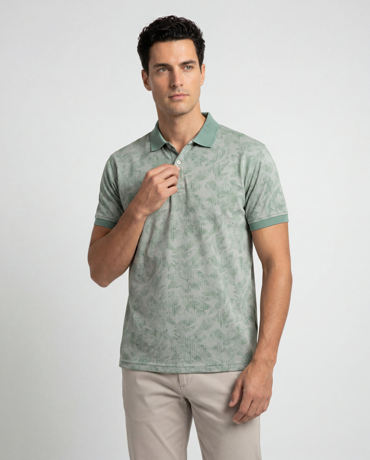 Polo Estampada Franco - Oliva