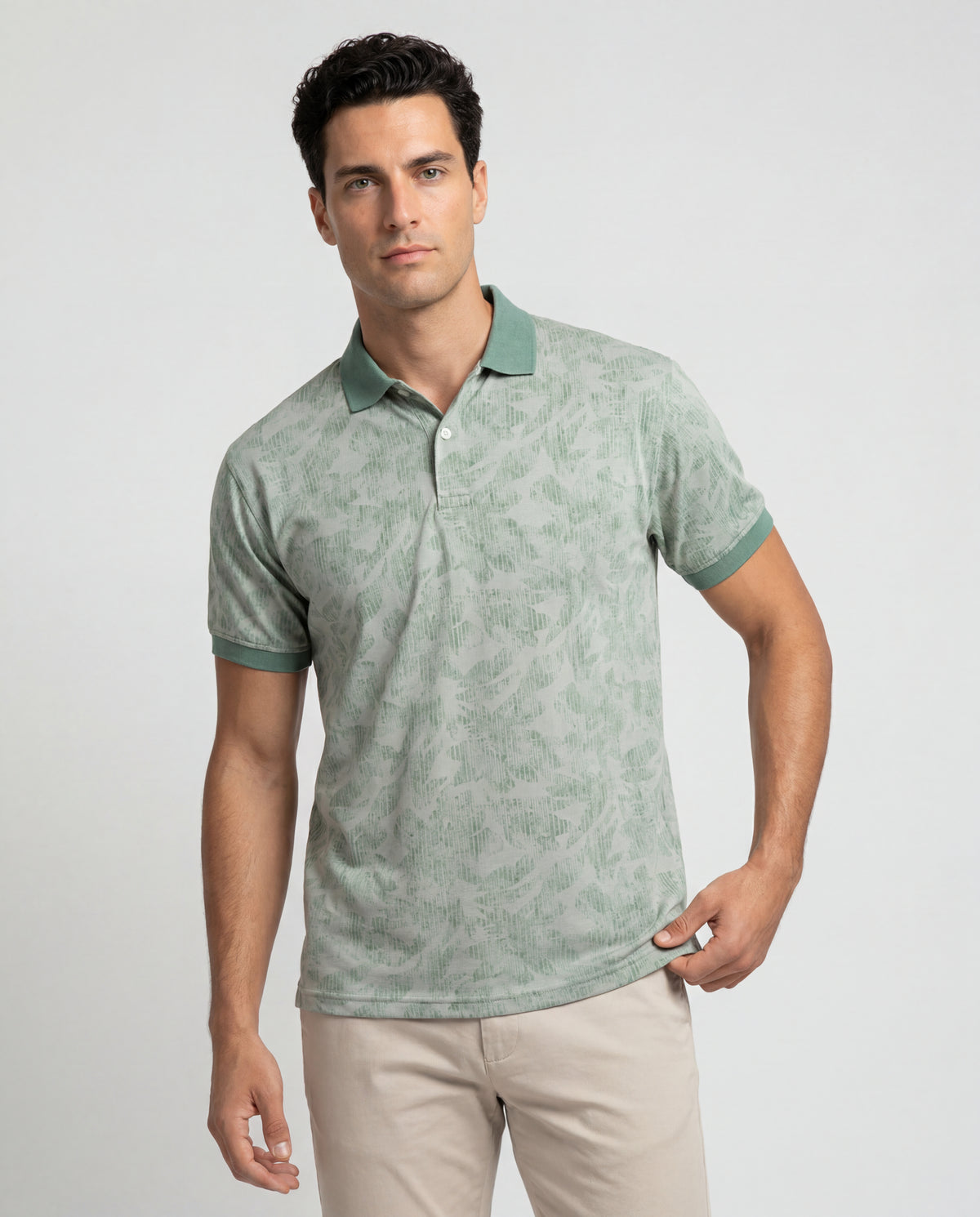 Polo Estampada Franco - Oliva
