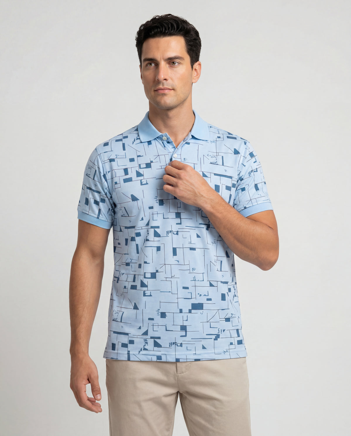 Polo Estampada Donato - Azul Claro