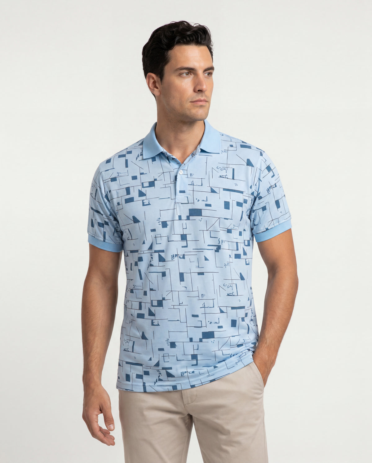 Polo Estampada Donato - Azul Claro