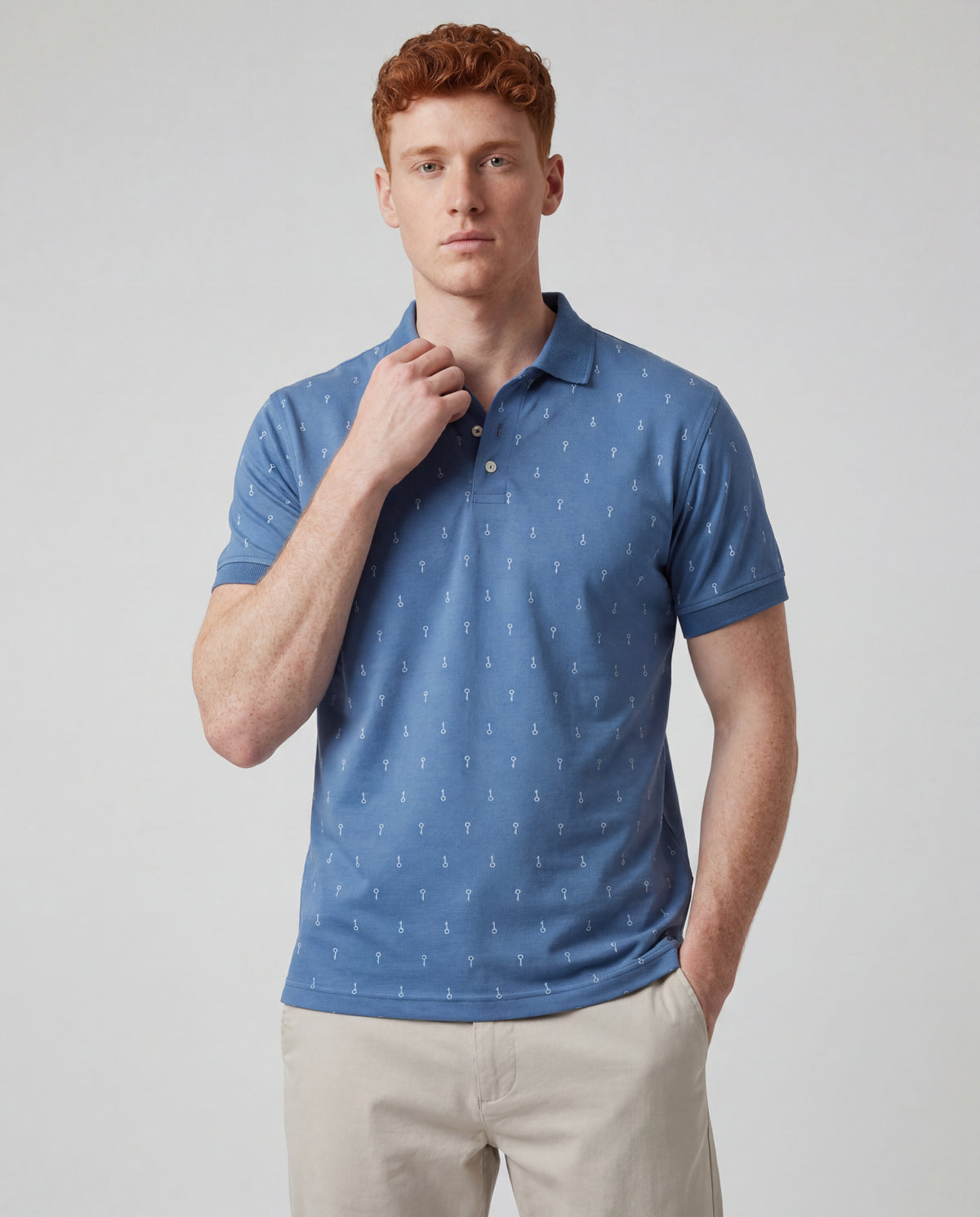 Polo Estampada Teo - Indigo